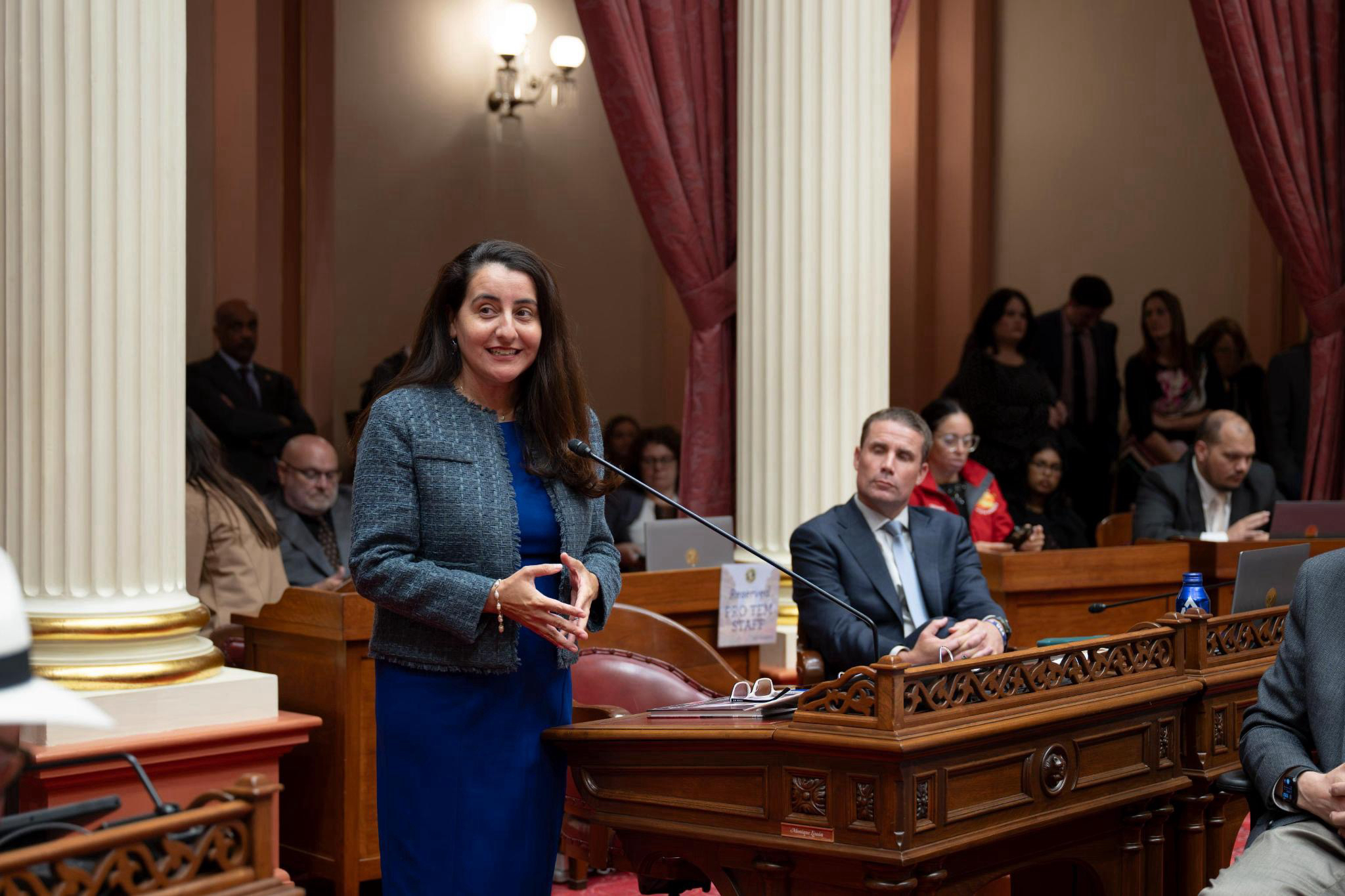 Senator Monique Limon speaking on the Senate floor 