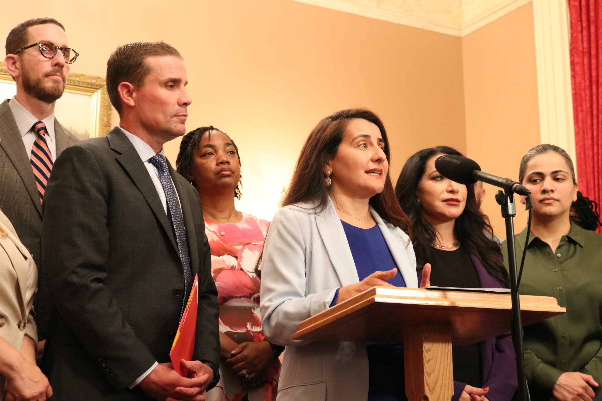 Sen Limón at press conference