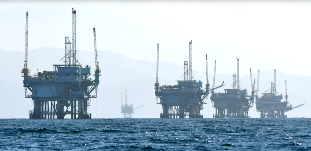 Oil rigs off the Santa Barbara coast