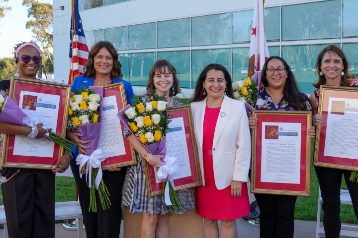 Women of the Year Honorees Standing with California State Senate Leader Monique Limon 
