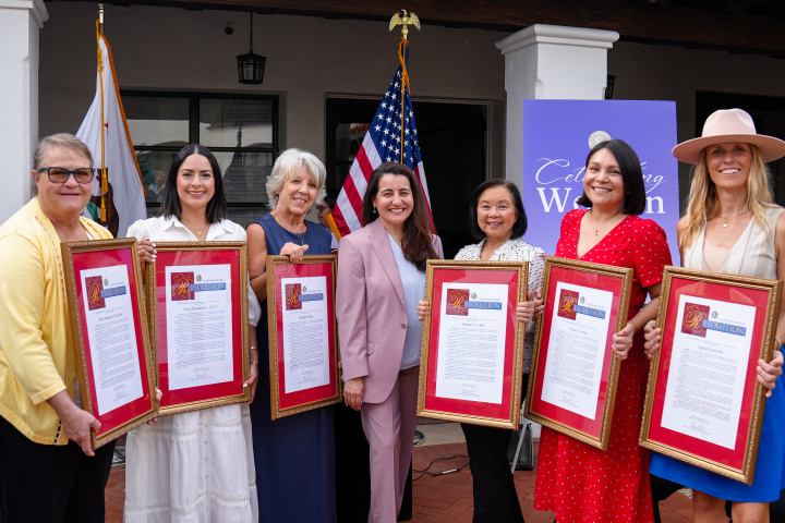 Women of the Year Honorees Standing with Senator Monique Limon
