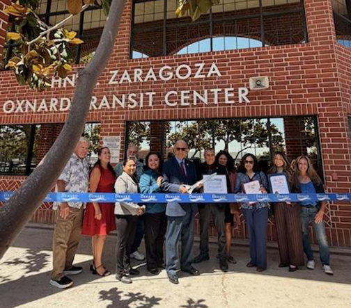 Ribbon Cutting in Front of Oxnard Transit Center