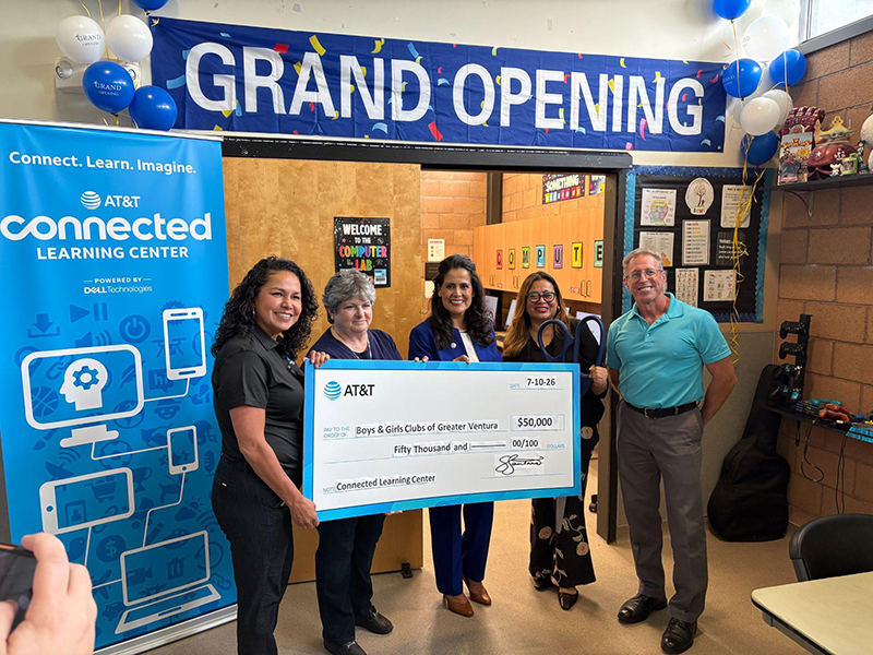 Ribbon Cutting and Check Presentation to AT&T Connected Learning Center