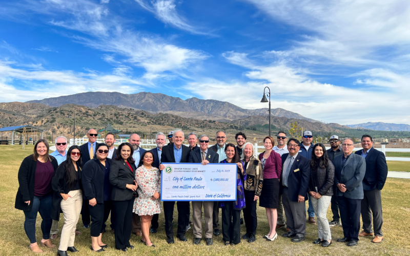 Senator Limón presenting state funding alongside Assemblymember Bennett to the City of Santa Paula