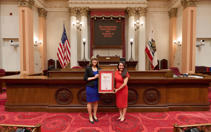 Nonprofit of the Year is presented a certificate in the Senate Chambers
