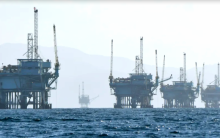 Oil rigs off the Santa Barbara coast